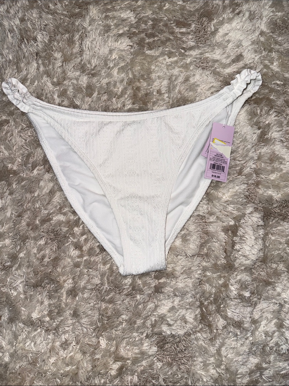 Wild Fable White Textured Bikini Bottoms